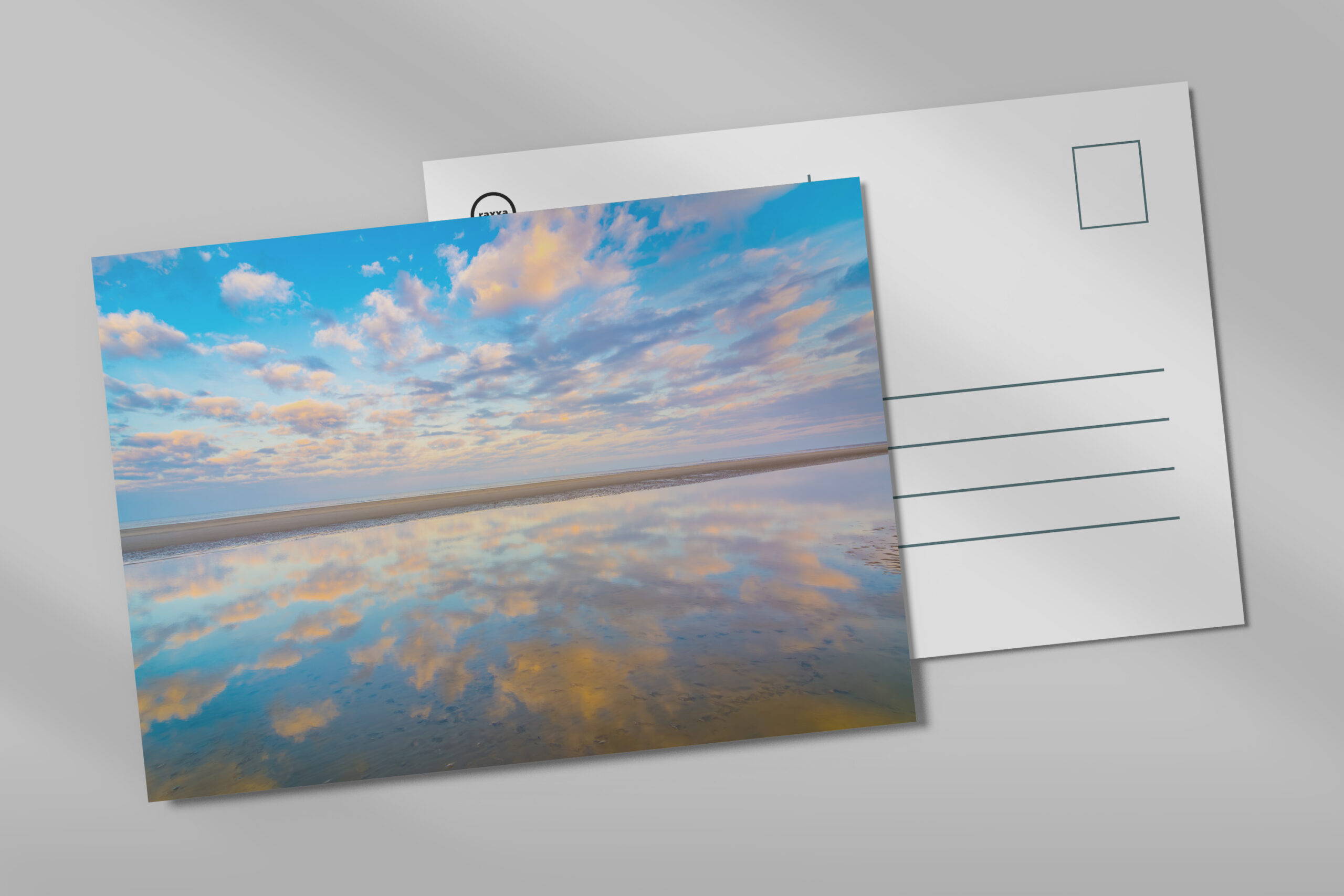 raxxa Postkarte: Nordsee Strand im Sonnenaufgang