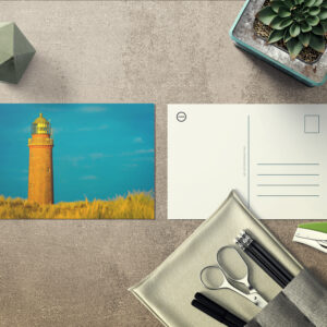 raxxa Postkarte: Leuchtturm im Sonnenuntergang