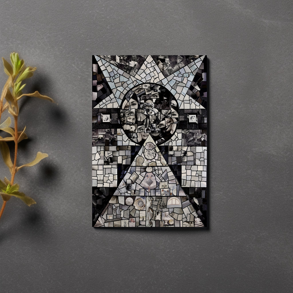 raxxa Postkarte: Geometrische Harmonie in schwarz weiß