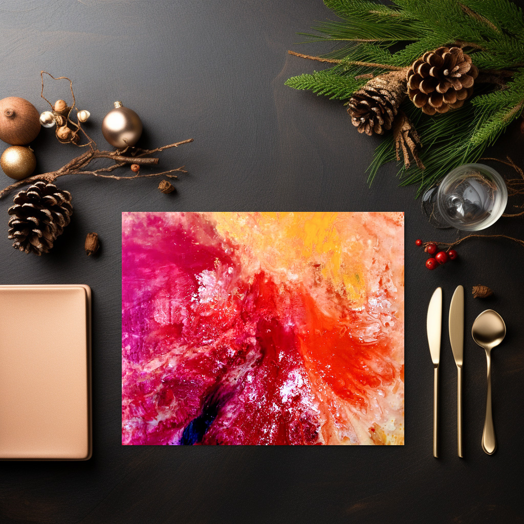 raxxa Premium-Tischset: Komposition rot orange – Bild 3