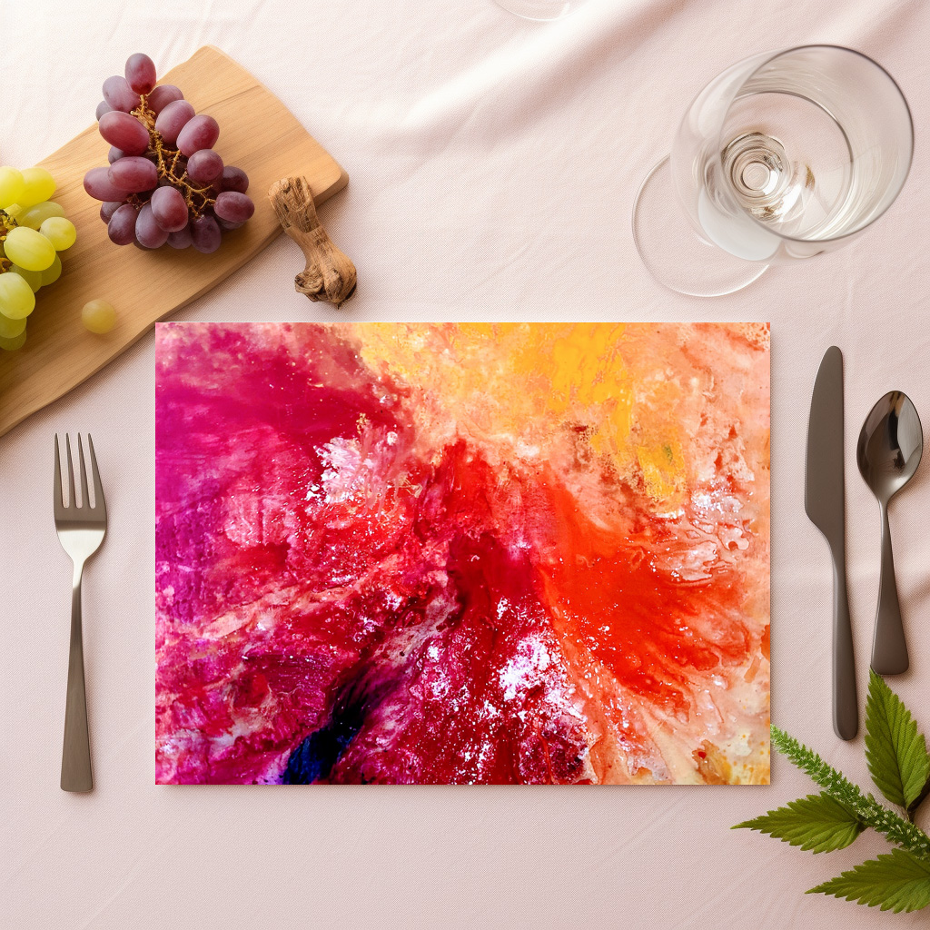 raxxa Premium-Tischset: Komposition rot orange