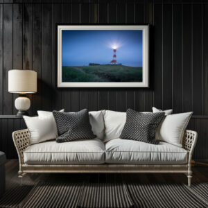 Poster: Nordsee Leuchtturm am Abend