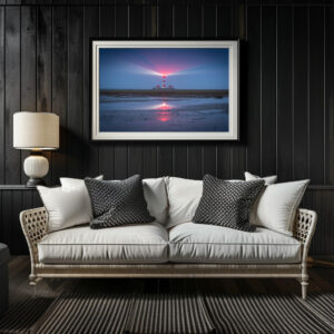 Poster: Leuchtturm am Abend