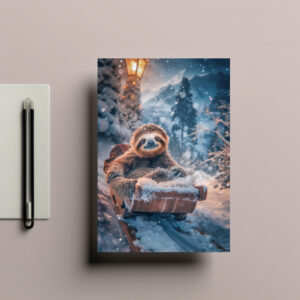 raxxa Postkarte: Auch gemütlich kann man Schlitten fahren