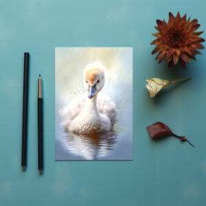 raxxa Postkarte: Baby Schwan