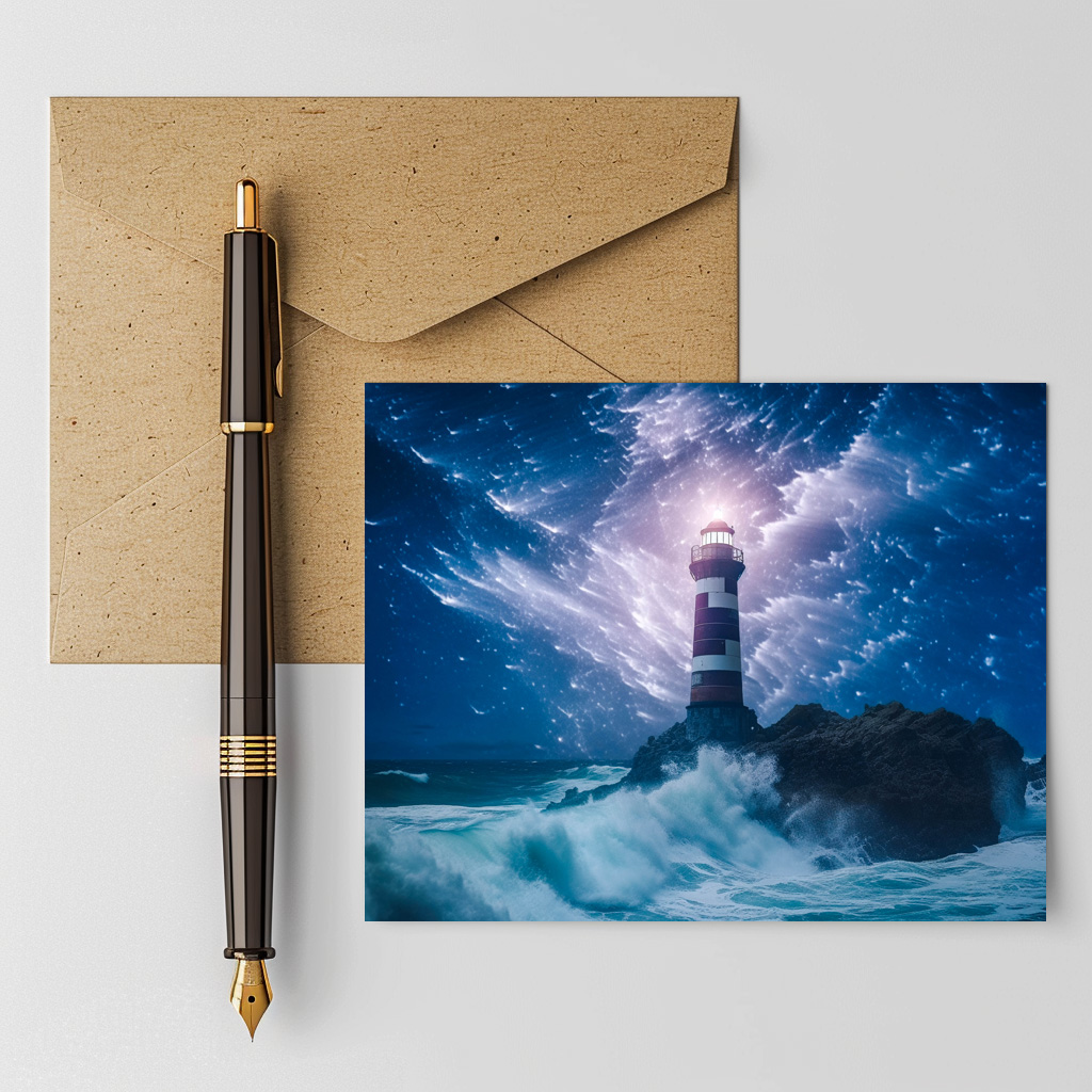 raxxa Postkarte: Im Nebel glänzt ein Funke Hoffnung