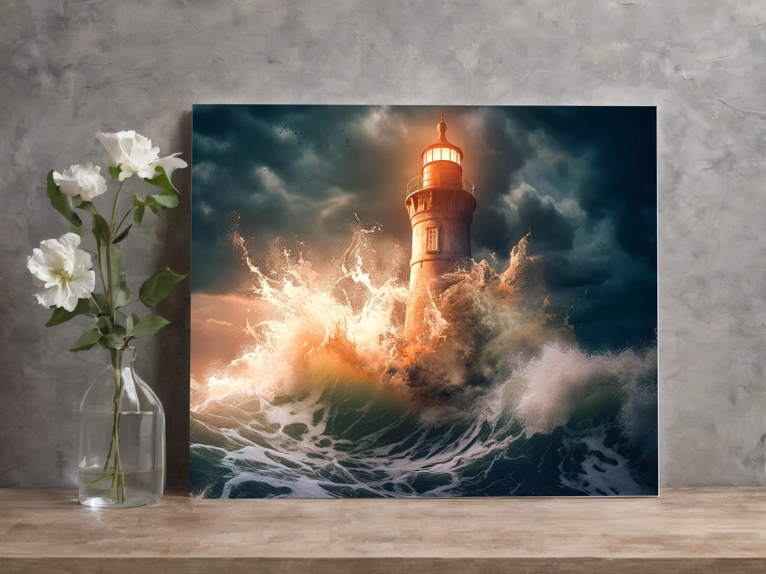 raxxa Canva: Er steht wie ein Riese zwischen Himmel und Meer