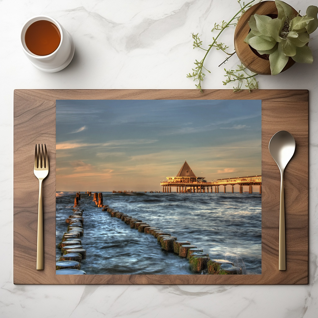 raxxa Premium-Tischset: Abend in Heringsdorf