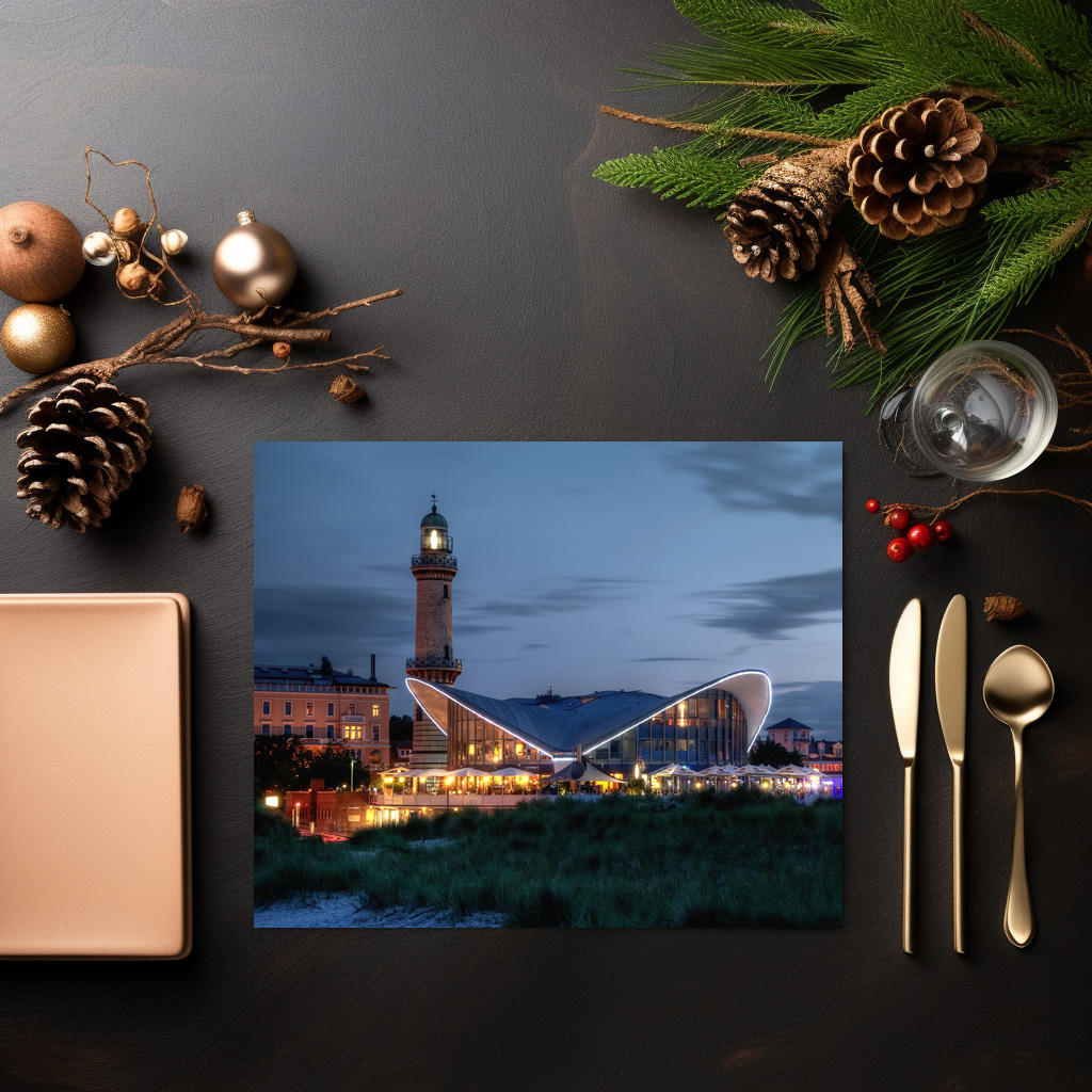 raxxa Premium-Tischset: Warnemünde am Abend