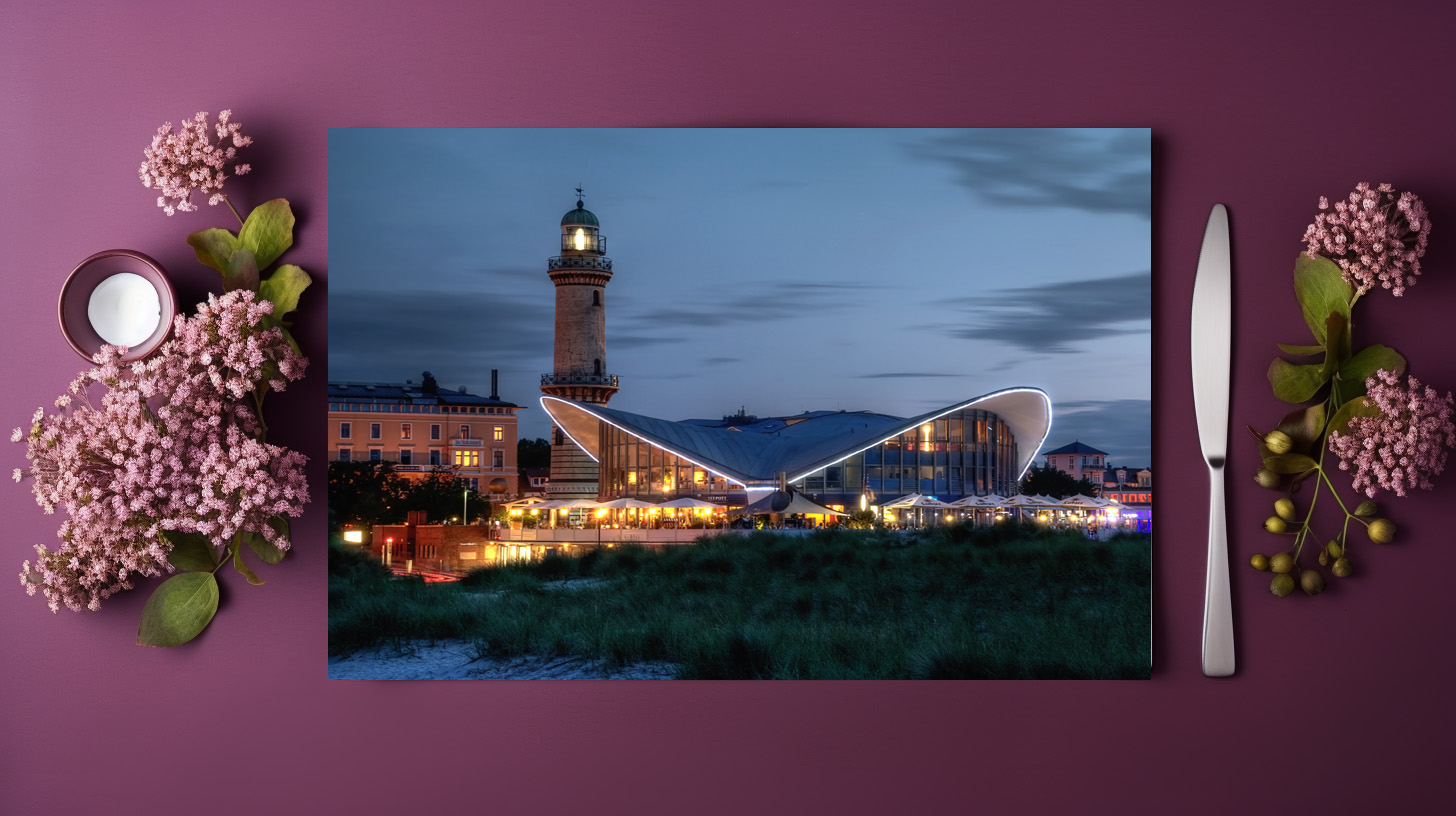 raxxa Premium-Tischset: Warnemünde am Abend - Image 2