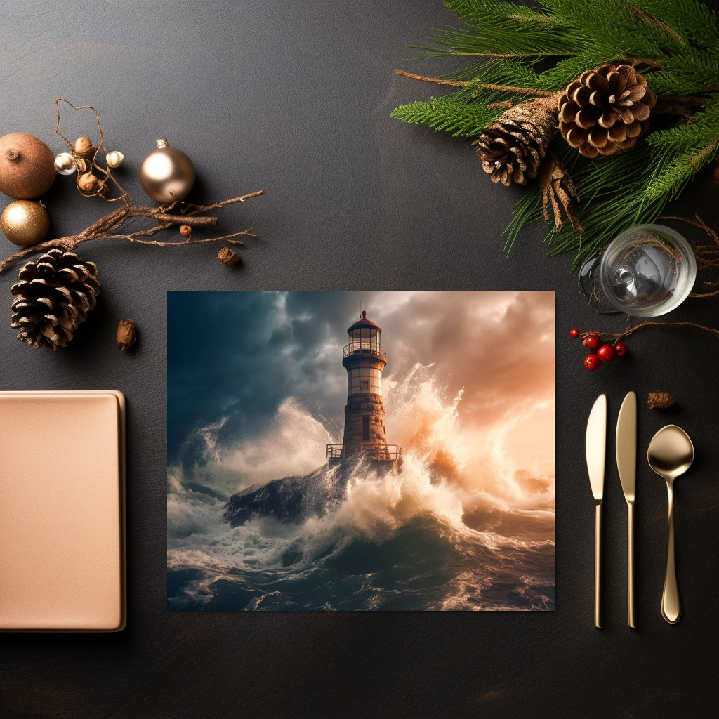 raxxa Premium-Tischset: Er ist ein Flüstern der Hoffnung in der tosenden See - immagine 3