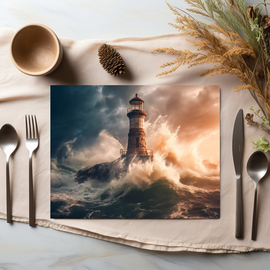 raxxa Premium-Tischset: Er ist ein Flüstern der Hoffnung in der tosenden See - immagine 2