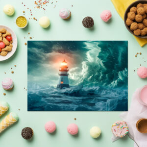 raxxa Premium-Tischset: Seine Strahlen durchschneiden das Chaos der Nacht