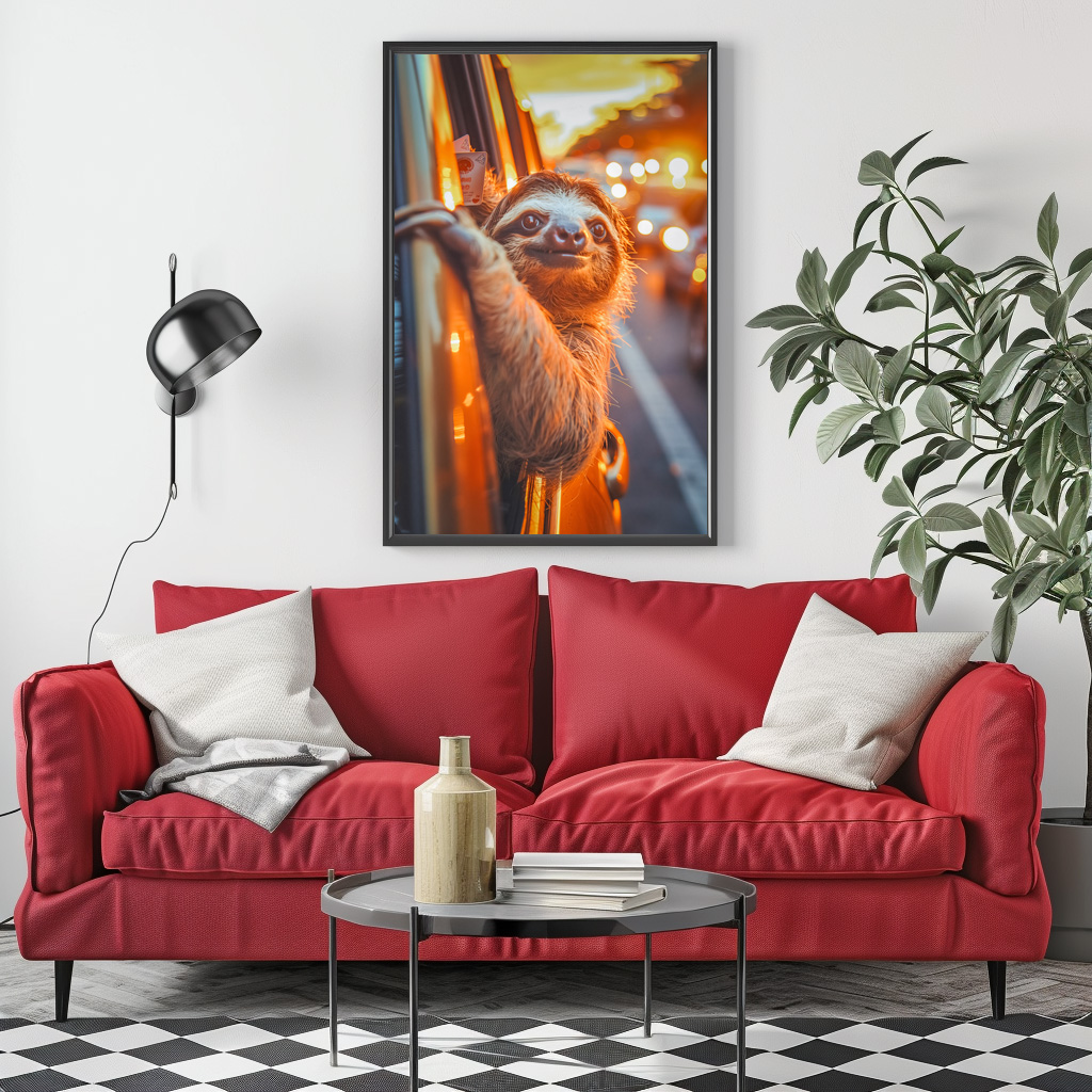 Poster: Ich bin nicht spät ich bin faultier pünktlich