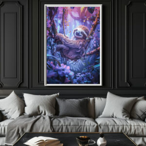 Poster: Mehr Schlaf weniger Stress Faultierlogik