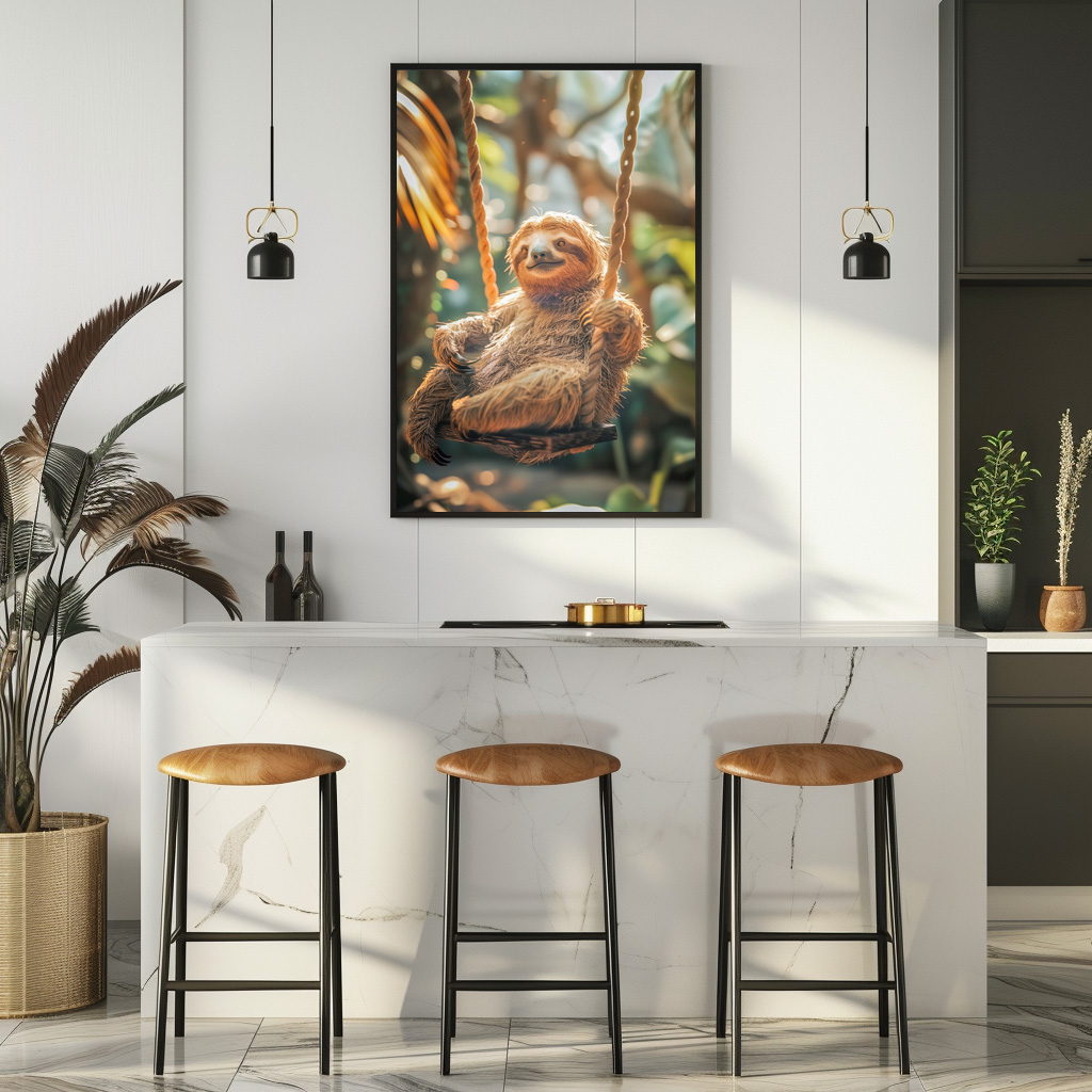 Poster: ch bewege mich nur wenn es absolut notwendig ist oder für Snacks