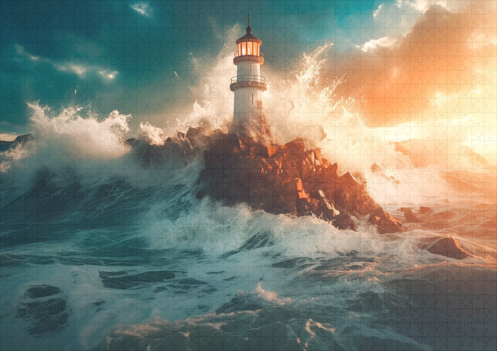 raxxa Premium-Puzzle: Das Licht bricht durch Sturm und Schatten - Imagen 2