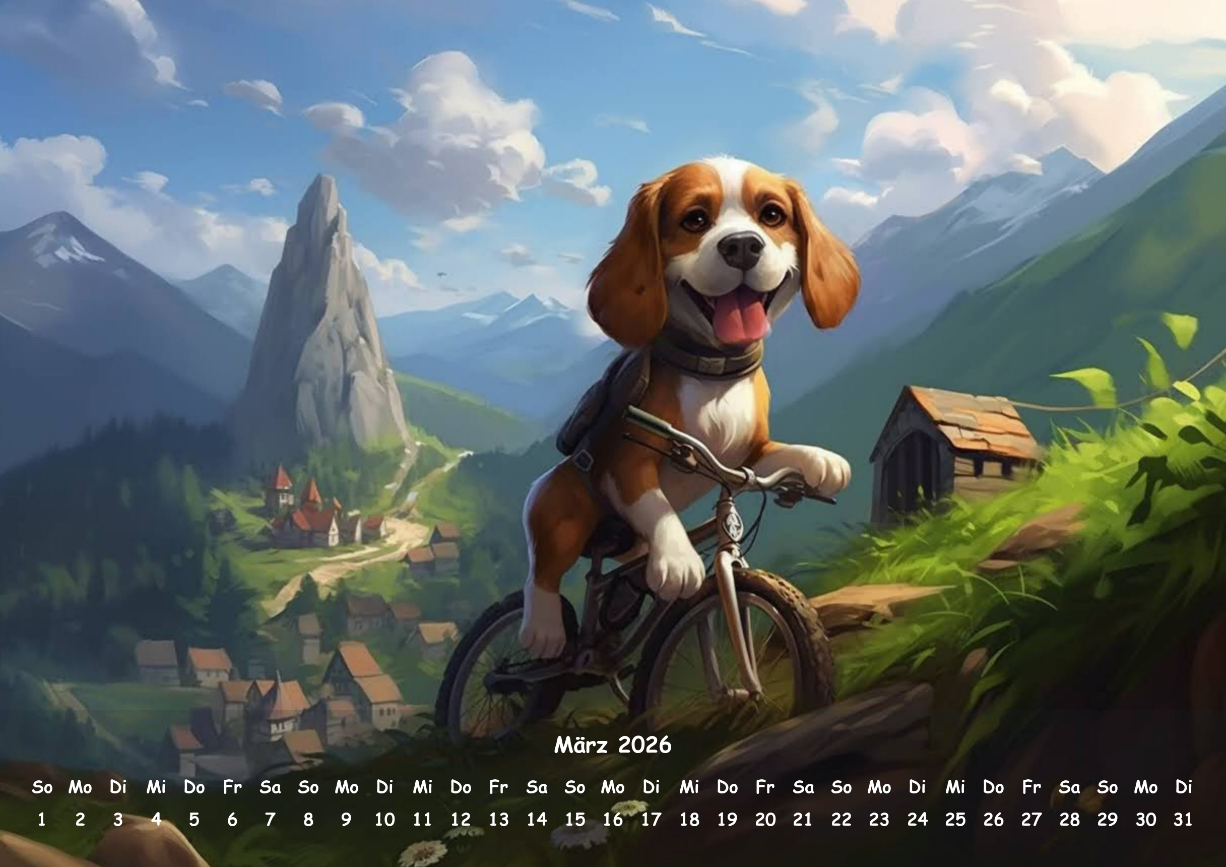 raxxa Premium-Monatskalender Animals on Bikes 2026 – Image 5