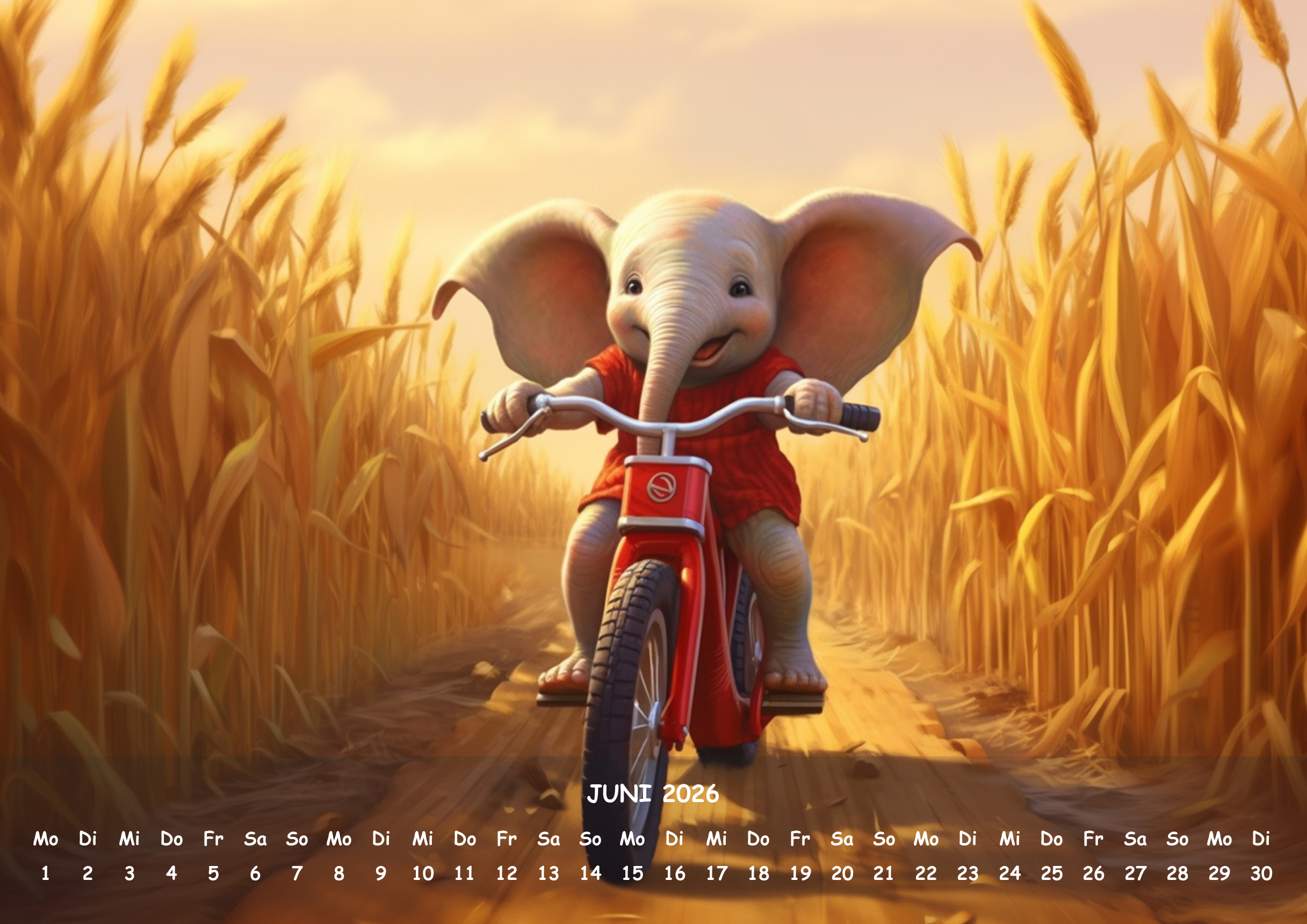 raxxa Premium-Monatskalender Animals on Bikes 2026 – Image 8