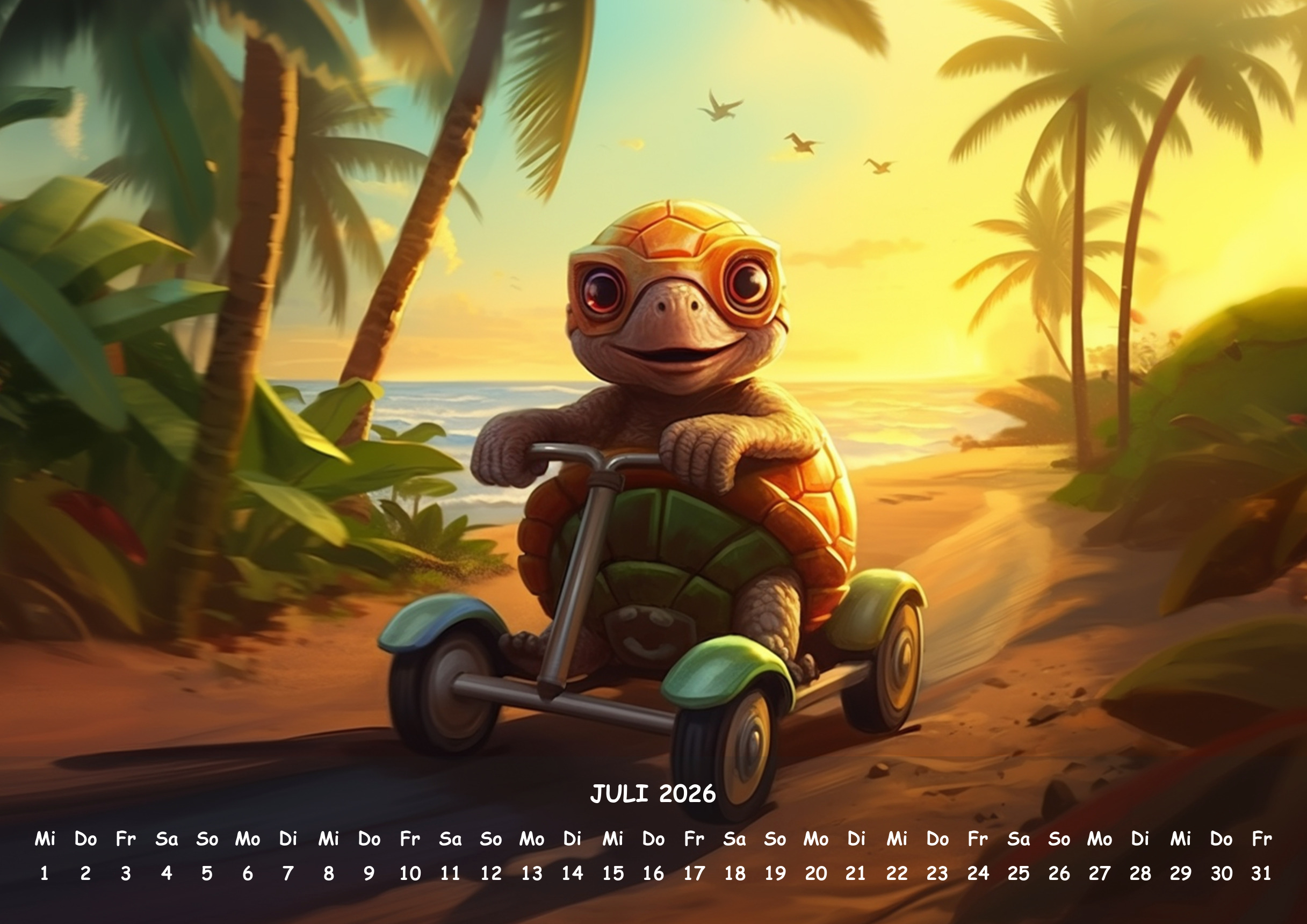 raxxa Premium-Monatskalender Animals on Bikes 2026 – Image 9