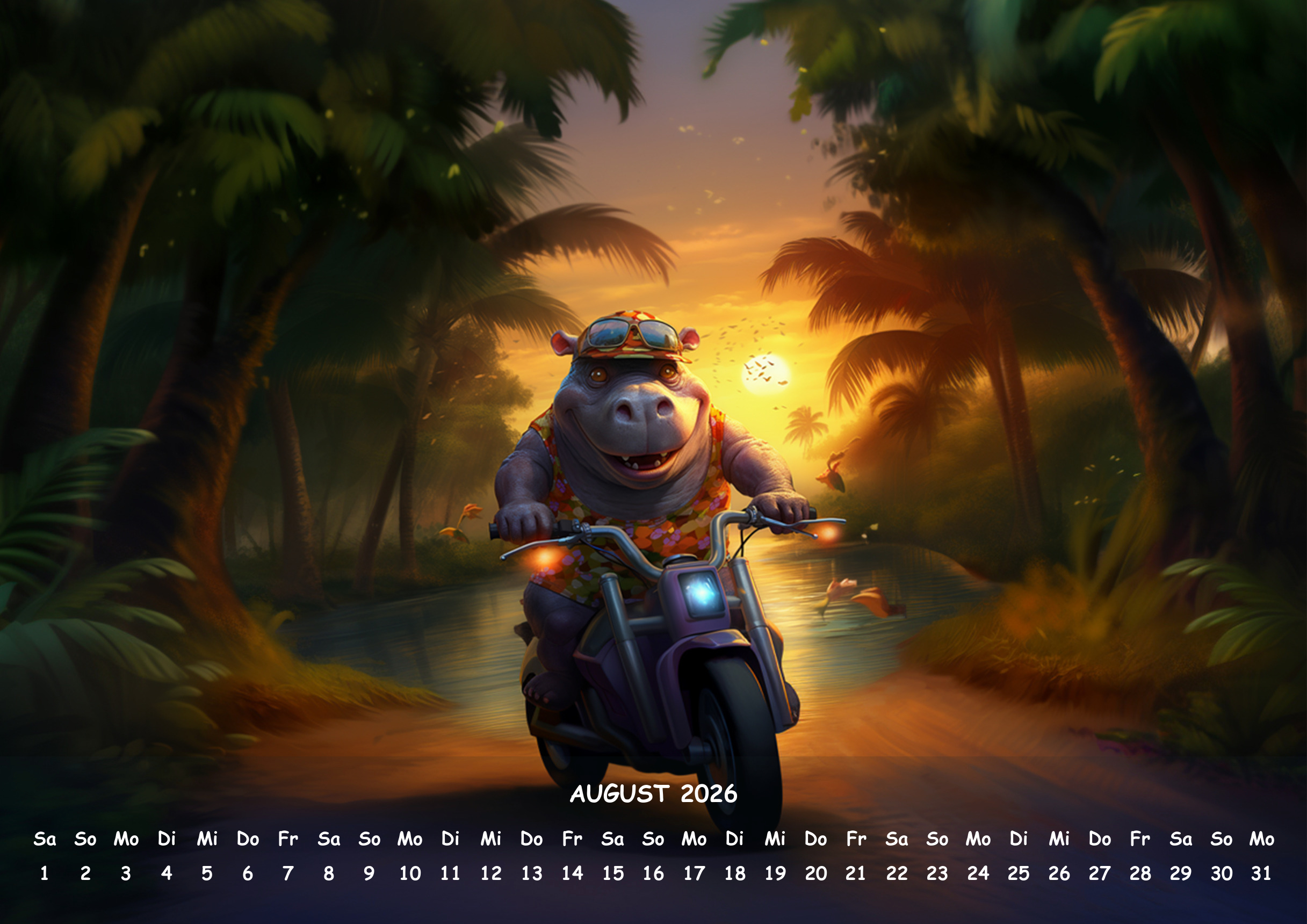 raxxa Premium-Monatskalender Animals on Bikes 2026 – Image 10