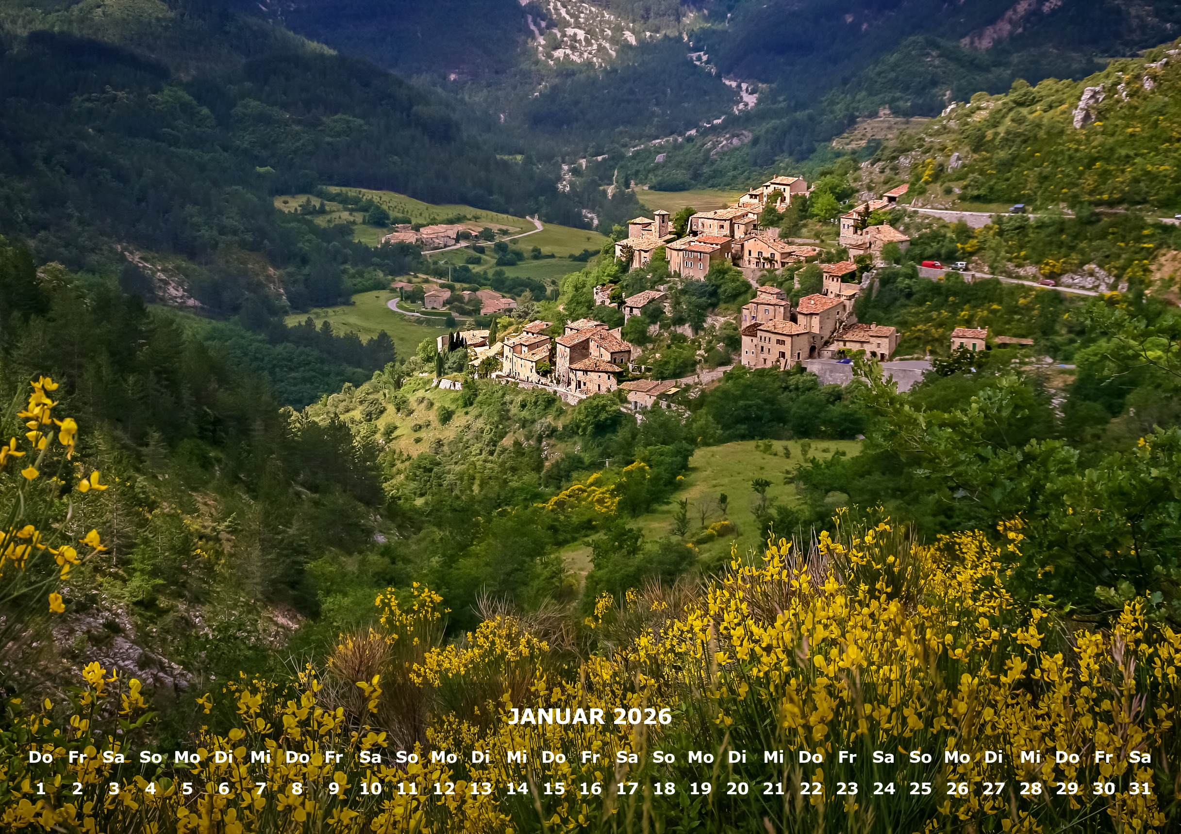 raxxa Premium-Monatskalender Dörfer der Provence 2026 – Image 3