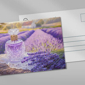 raxxa Postkarte: Lavendelparfüm am Rand der Felder
