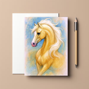 raxxa Postkarte: Elegantes Palomino Pferd