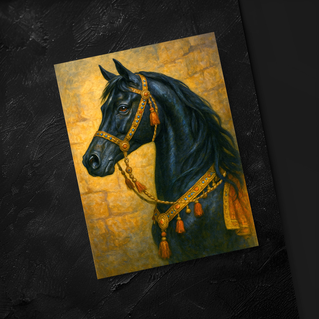 raxxa Postkarte: Schwarzes arabisches Pferd