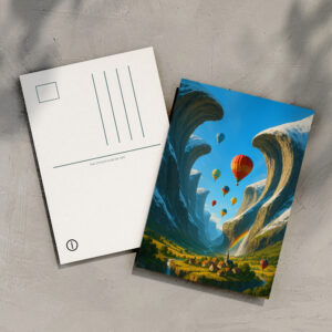 raxxa Postkarte: Fantasylandschaft mit Heißluftballons