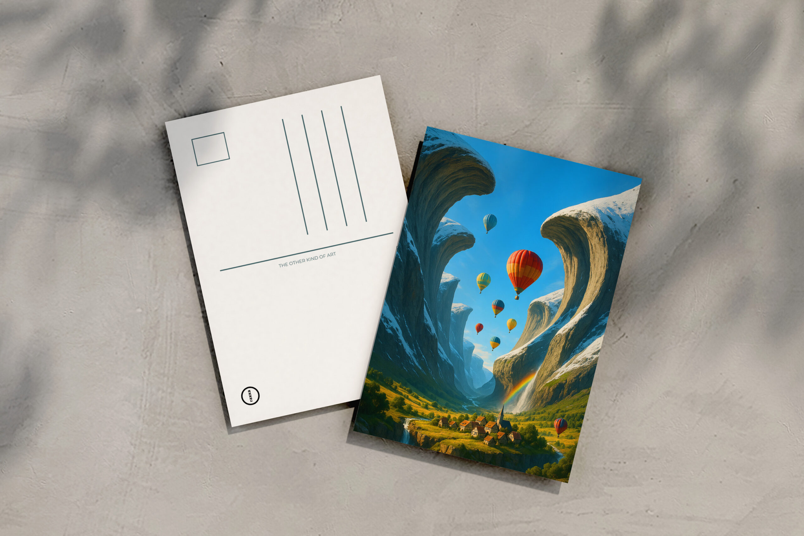 raxxa Postkarte: Fantasylandschaft mit Heißluftballons