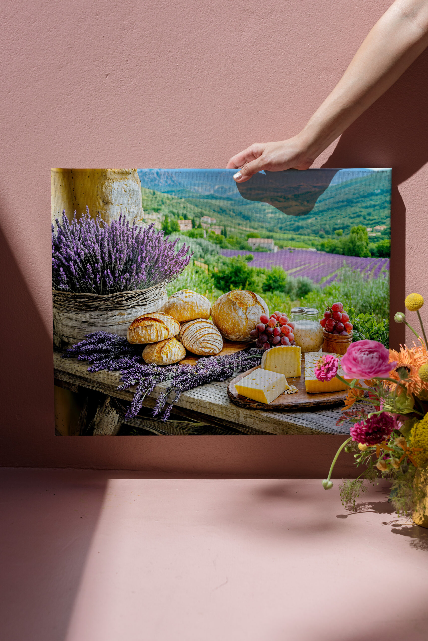 raxxa Canva: Lavendelbrotzeit mit Blick auf die Provence