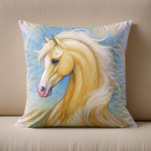 Kissen: Elegantes Palomino Pferd