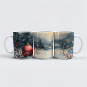 raxxa Premium-Tasse: Schneekugel im Wald