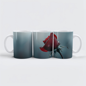 raxxa Premium-Tasse: Rose mit Wassertropfen