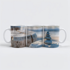 raxxa Premium-Tasse: Steinturm am Strand
