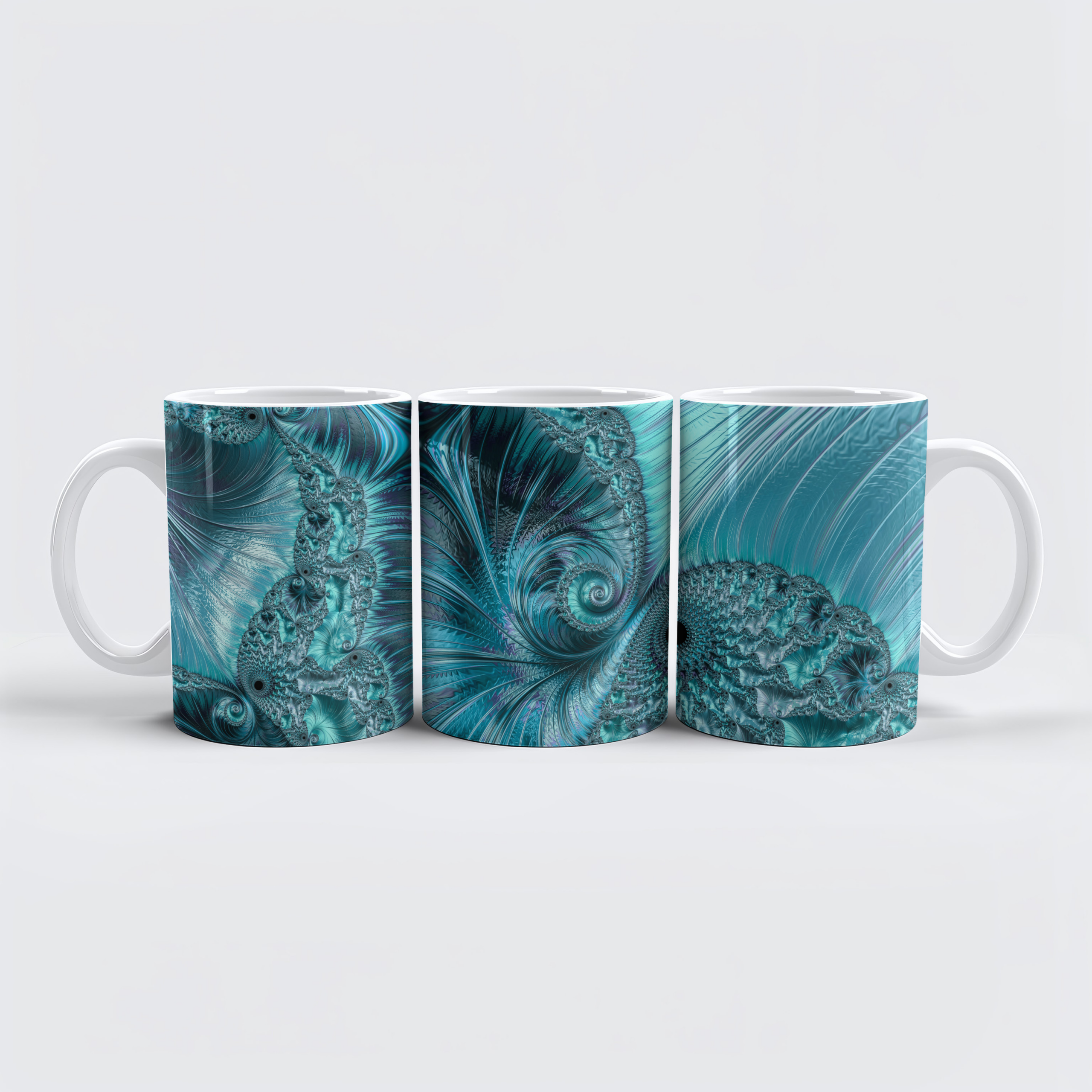 raxxa Premium-Tasse: Ice Blue Fractal Fantasy