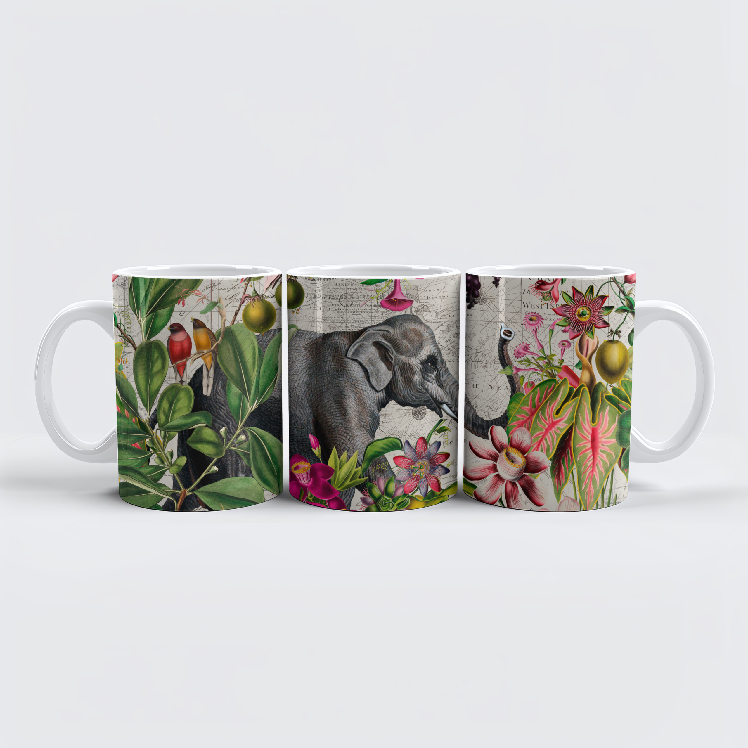 raxxa Premium-Tasse: Elephants Tropical Paradise