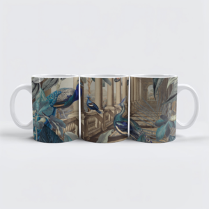 raxxa Premium-Tasse: Lost junge place with peacocks teal