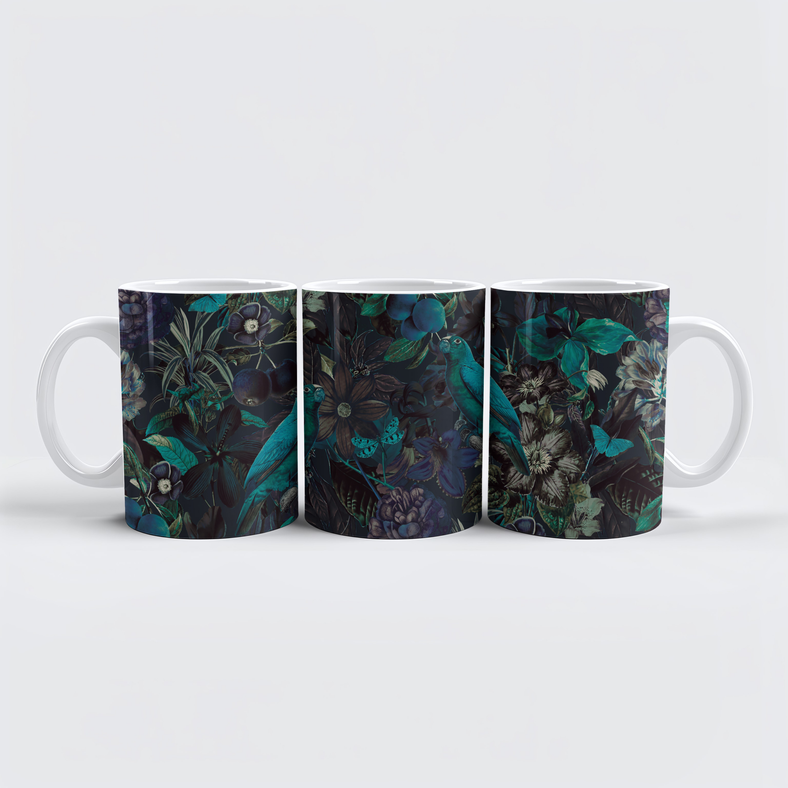 raxxa Premium-Tasse: Moody Bird Jungle Teal