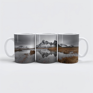 raxxa Premium-Tasse: Island - Bergkette mit Spiegelung