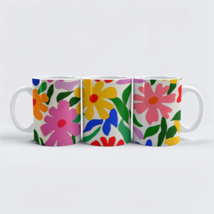 raxxa Premium-Tasse: Farbenfrohe Collage-Blumen im Matisse-Stil