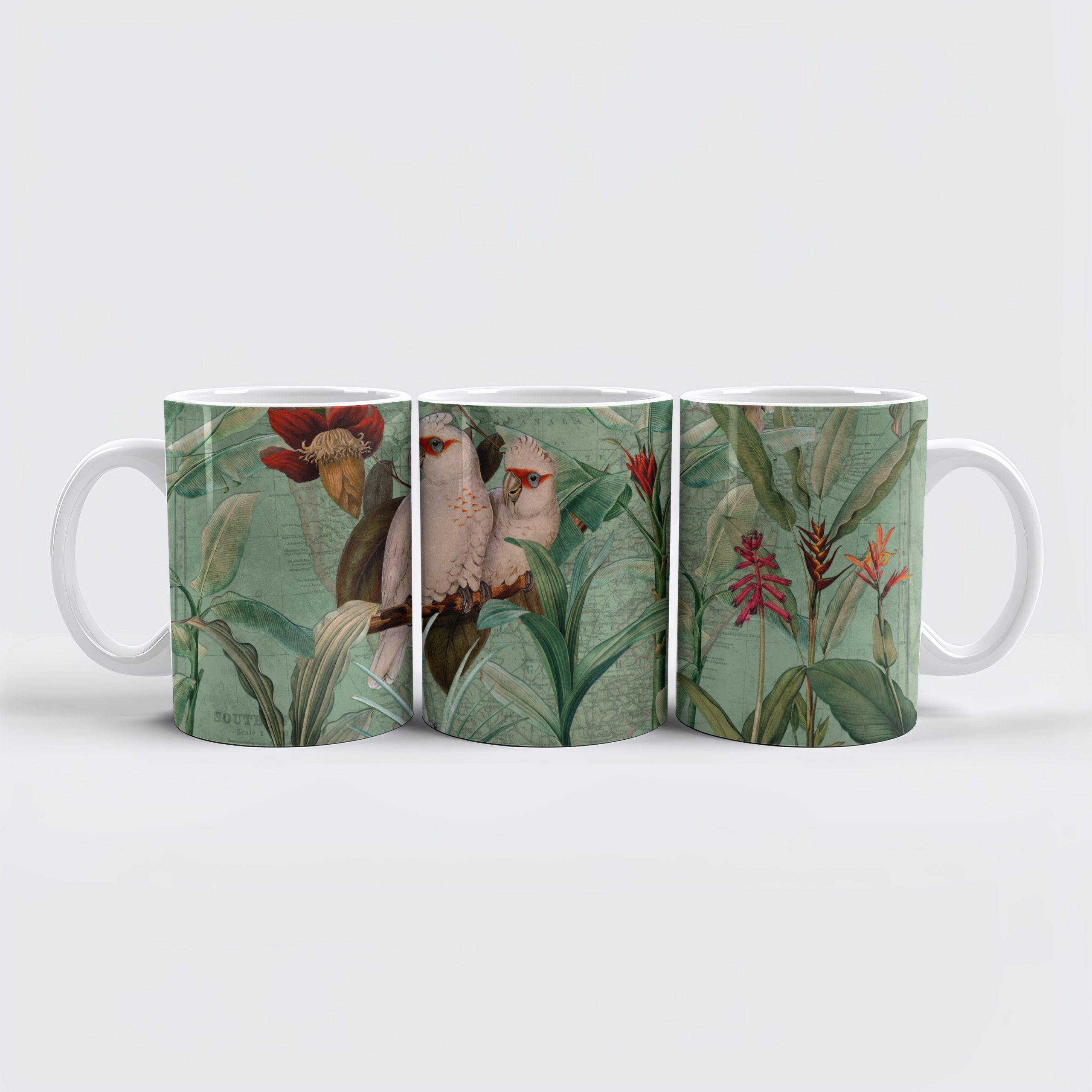 raxxa Premium-Tasse: Exotischer Kakadu Dschungel Garten