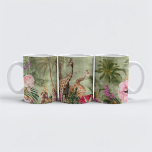 raxxa Premium-Tasse: Giraffen im Vintage Dschungel