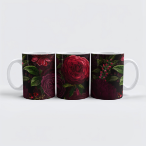 raxxa Premium-Tasse: Blumen des Dunklen Zeitalters Luxus und Leidenschaft