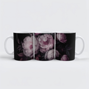 raxxa Premium-Tasse: Düstere Eleganz- Florales Arrangement im Vintage-Stil