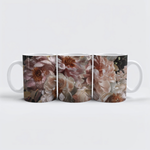 raxxa Premium-Tasse: Zarte Romantik im Dunkeln- Üppiges Gothic-Blumenarrangement