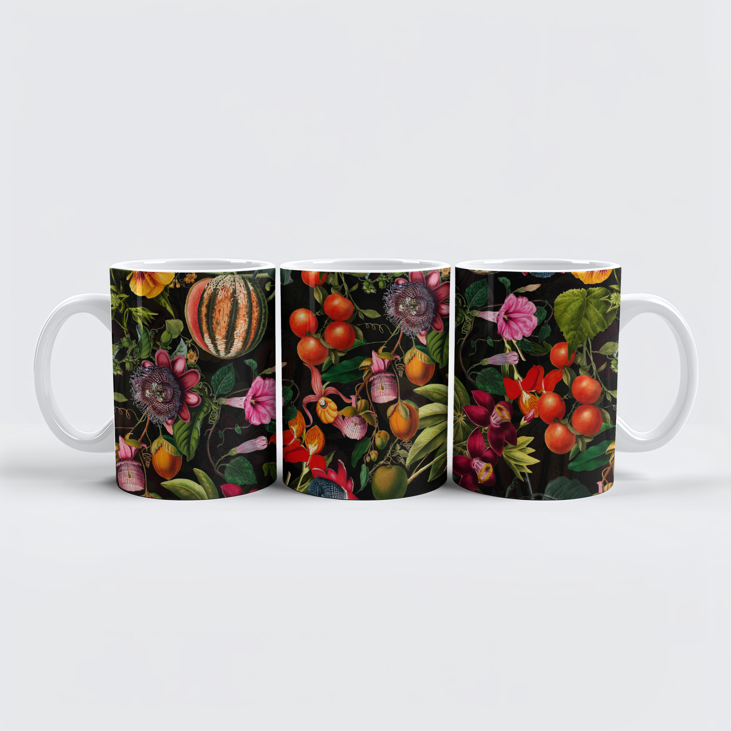 raxxa Premium-Tasse: Mitternachtserwachen im Paradies- Vintage- Dschungel Tropenmotiv