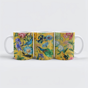 raxxa Premium-Tasse: Exotische Nostalgie- Tropische Vintage Vögel und Blüten