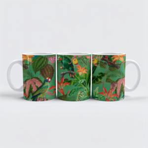 raxxa Premium-Tasse: Elegantes Erbe aus dem Dschungel- Vintage Papagein-Design